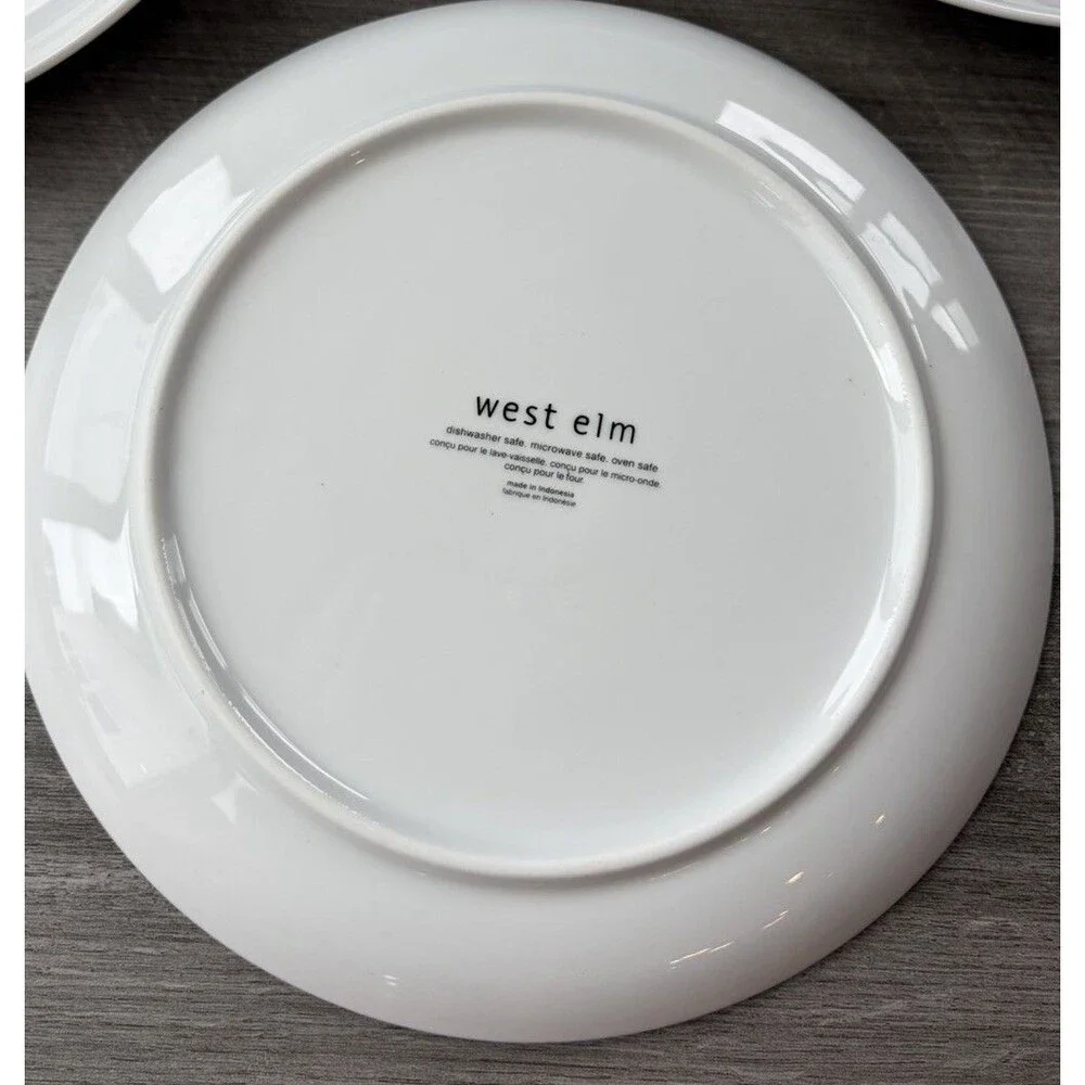 West Elm Owl Salad Plates Set of 4 Rachel Kozlowski Organic Porcelain Dessert